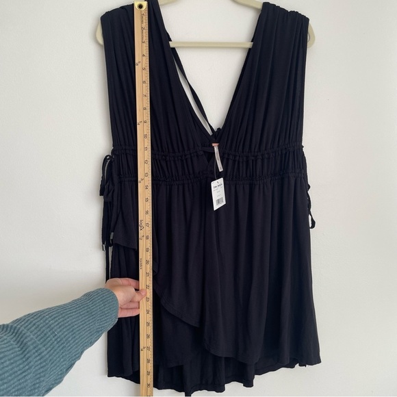 NWT NEW Free People Aries Deep Plunge V Neck Tank Top Tiered grunge vamp witchy - Picture 9 of 13